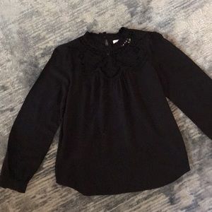 LOFT Front Lace Yoke Blouse NWOT